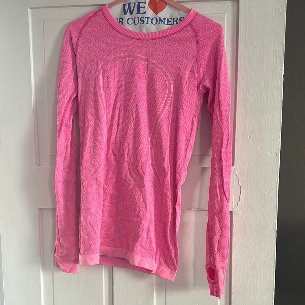 Lululemon Pink Long Sleeve Top run swiftly
